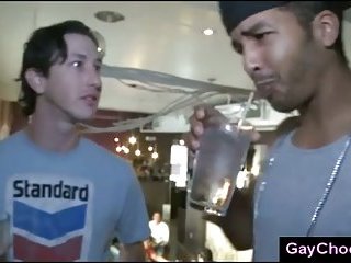 Public blowjob with thug sucking white guy