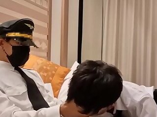 Asian Pilot Anal Crew In Hotel
